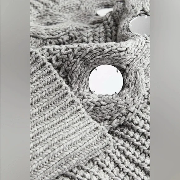 NWOT STAUD Vernacular Sweater Grey/Silver size XS chunky turtleneck $395 - Picture 4 of 12